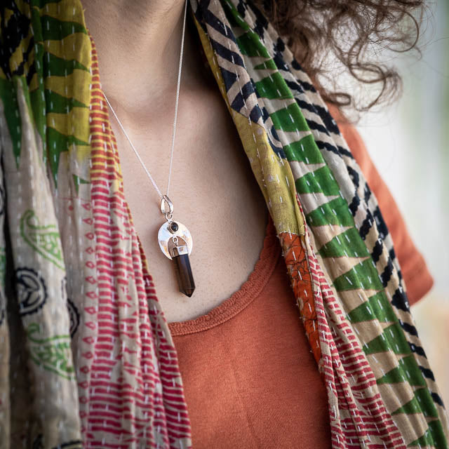 Smoky Quartz Moon Necklace