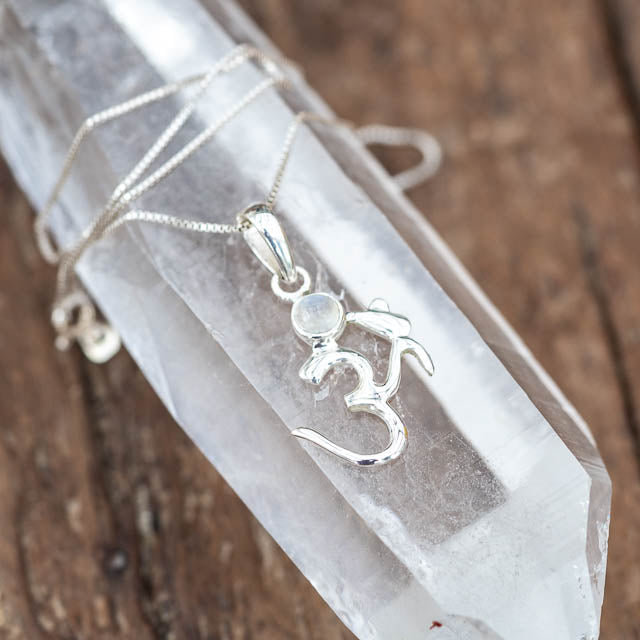 Om Moonstone Necklace
