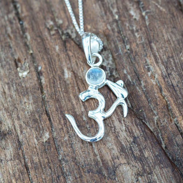 Om Moonstone Necklace