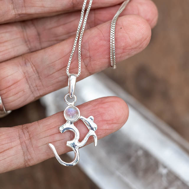 Om Moonstone Necklace