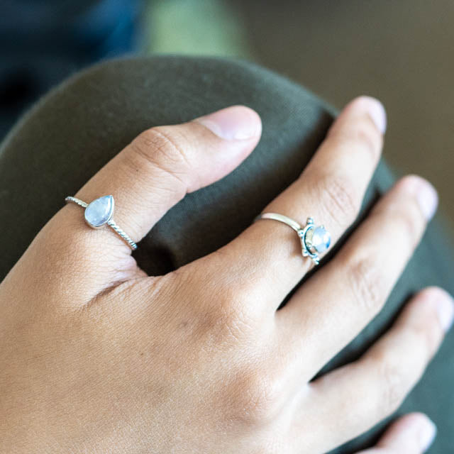 Twisted Moonstone Ring