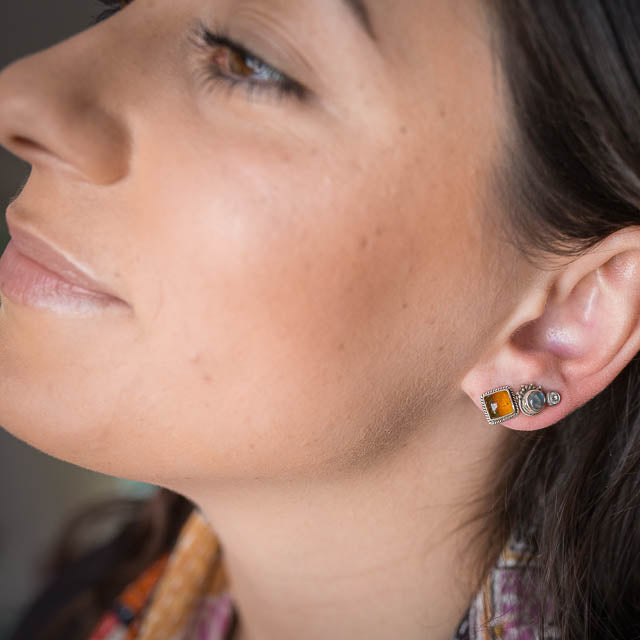 Gypsy Amber Studs