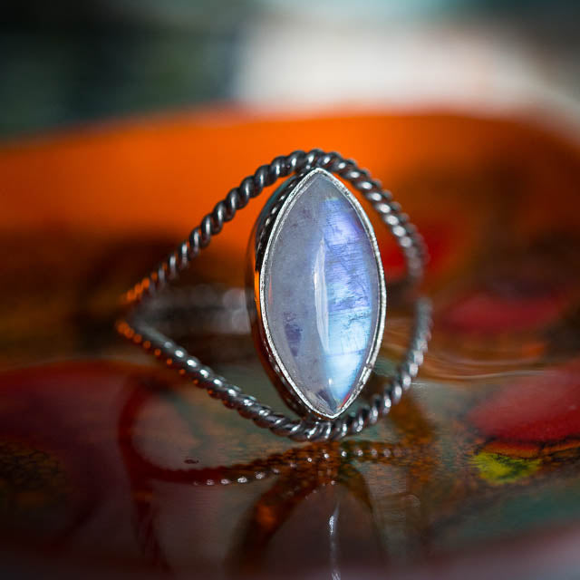 Twisted Moonstone Ring