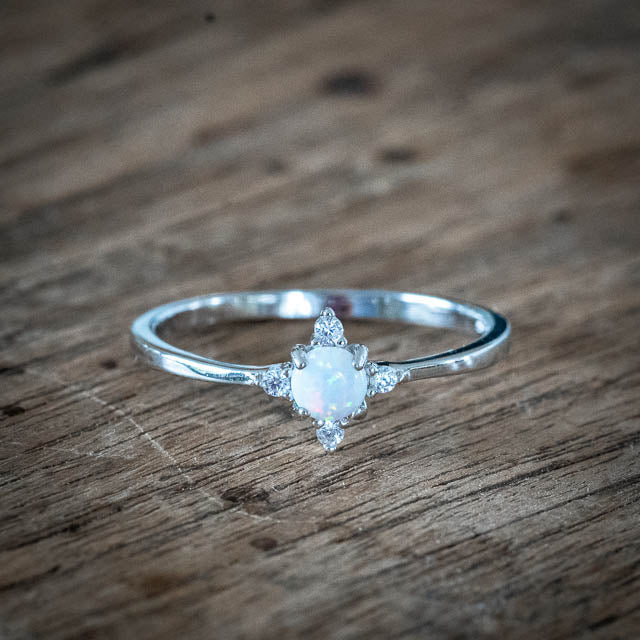 Opal CZ Ring