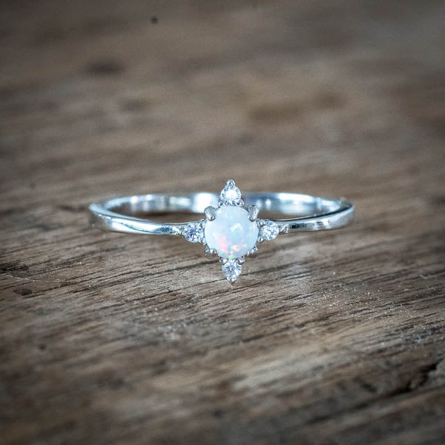 Opal CZ Ring