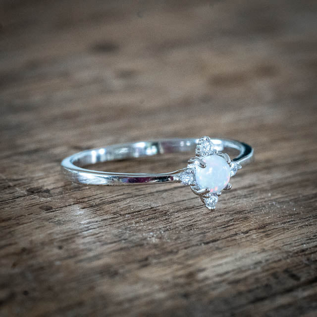 Opal CZ Ring