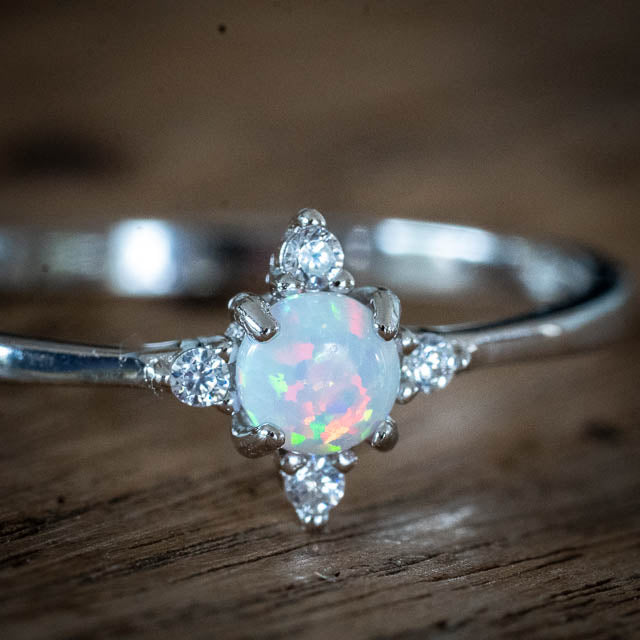 Opal CZ Ring