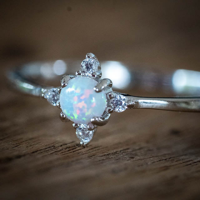 Opal CZ Ring