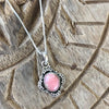 Pink Opal Moon Shadow Necklace