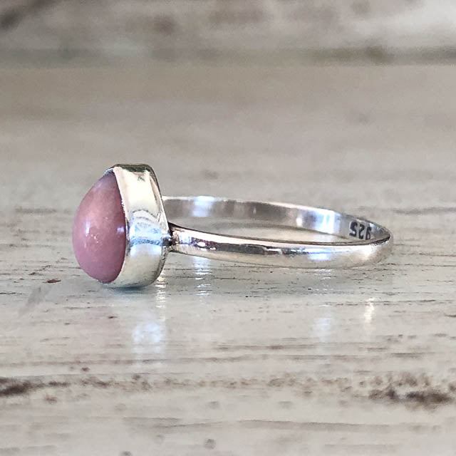 Pink Opal Pear Ring