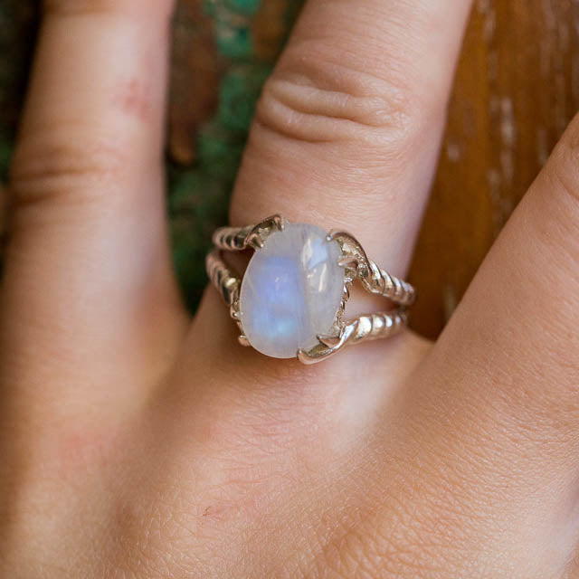 Rainbow Moonstone Spell Ring