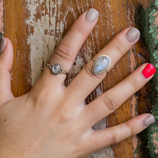Cresent Moonstone Ring