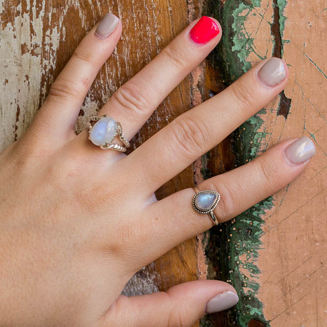 Rainbow Moonstone Spell Ring