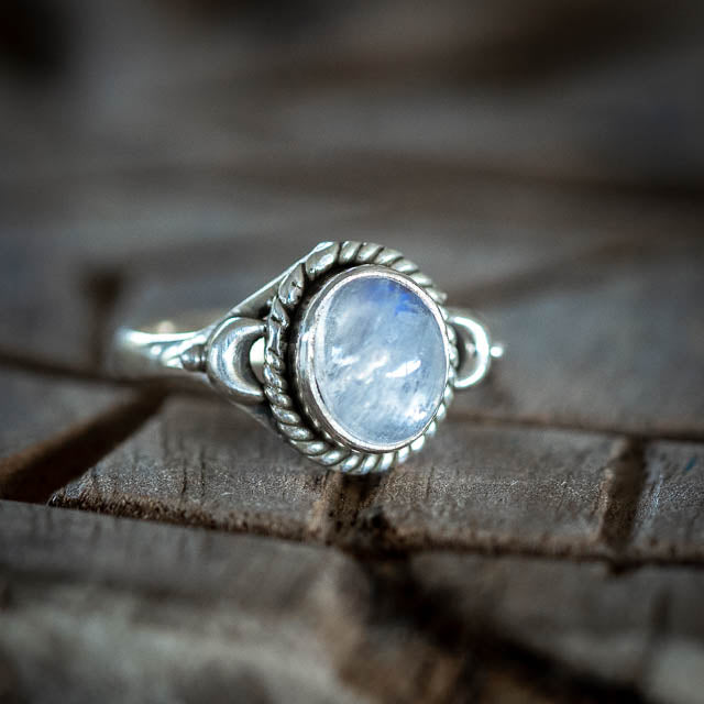 Cresent Moonstone Ring