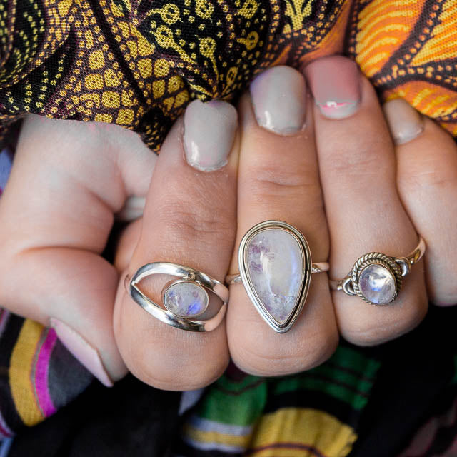 Cresent Moonstone Ring