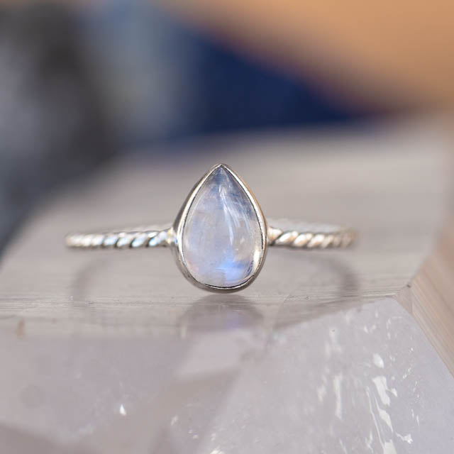 Twisted Moonstone Ring