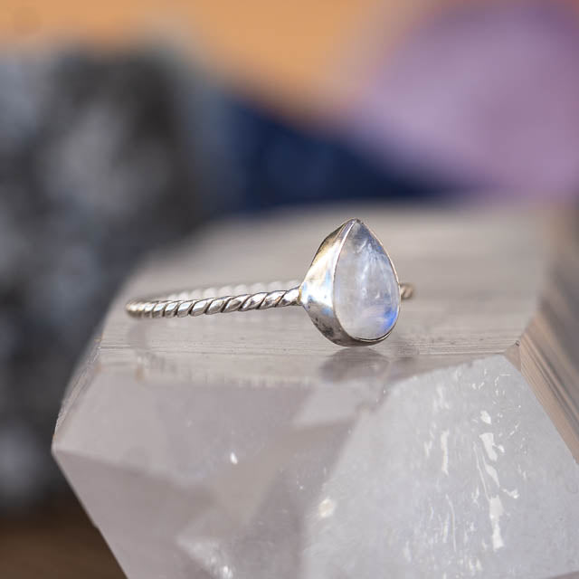 Twisted Moonstone Ring
