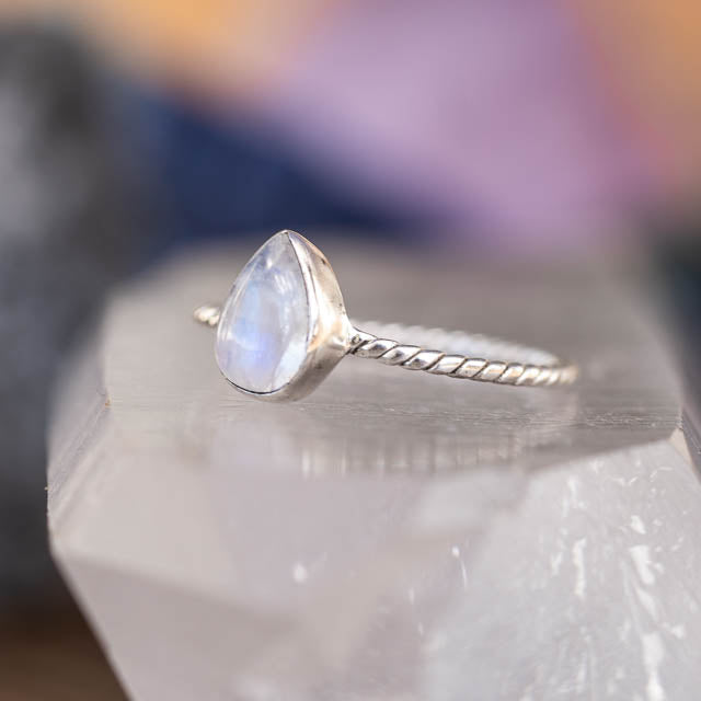 Twisted Moonstone Ring