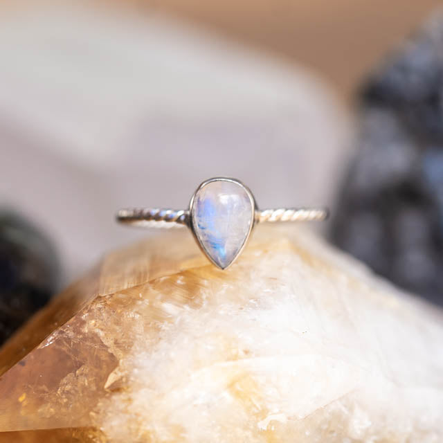 Twisted Moonstone Ring