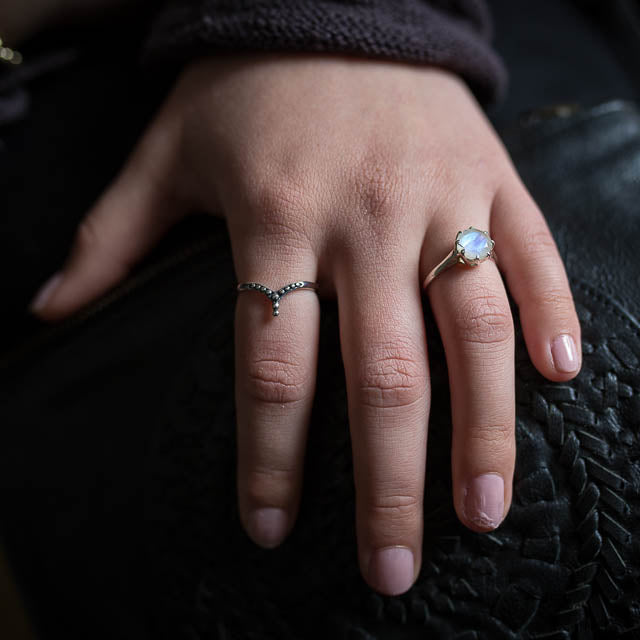 Rainbow Moonstone Ring