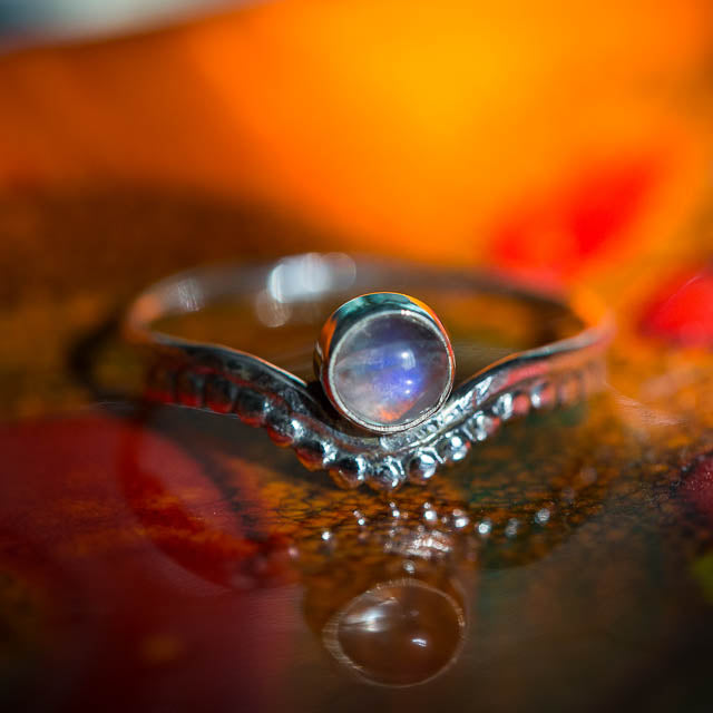 Cyan Moonstone Ring