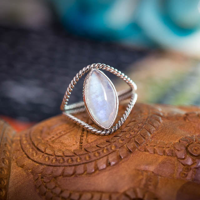 Twisted Moonstone Ring