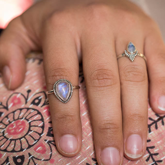Raindrop Moonstone Ring