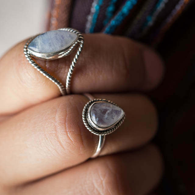Twisted Moonstone Ring