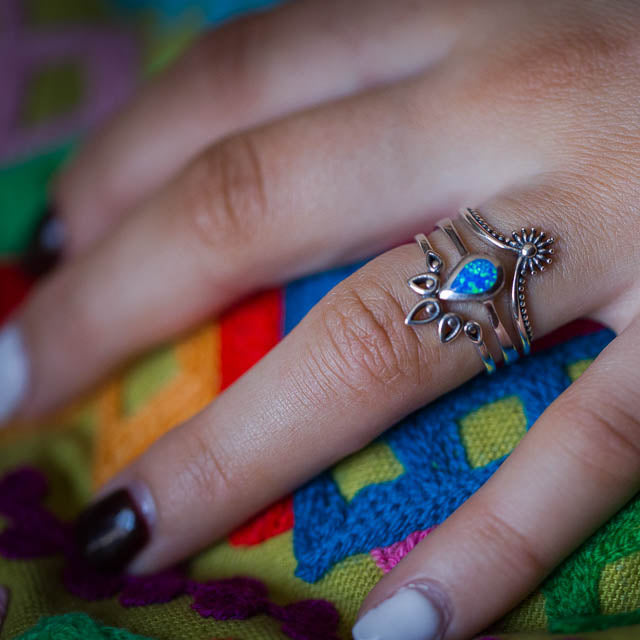 Blue Opal Tear Ring