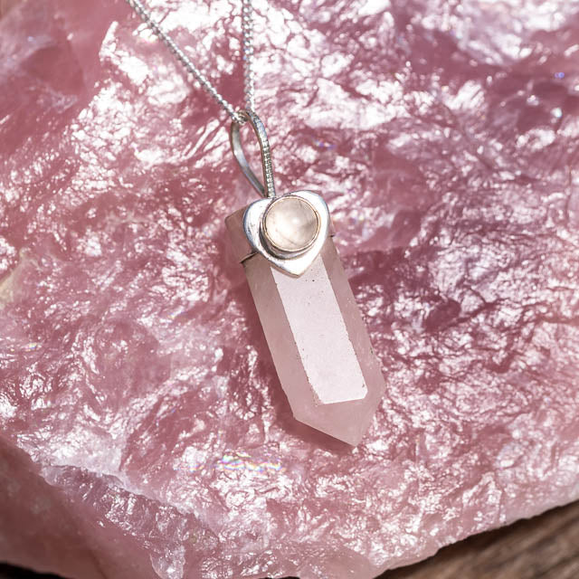 Rose Quartz Pencil Necklace