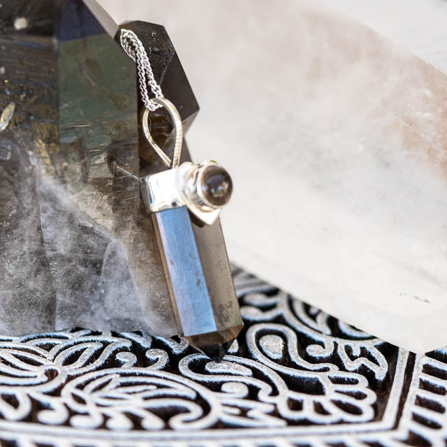Smoky Quartz Pencil Necklace