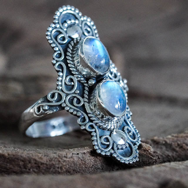 Boho Moonstone Ring