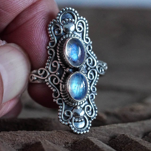 Boho Moonstone Ring