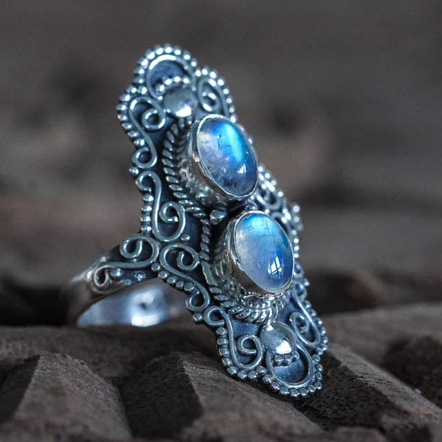Boho Moonstone Ring