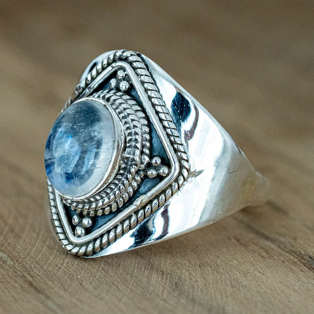 Stellar Moonstone Ring