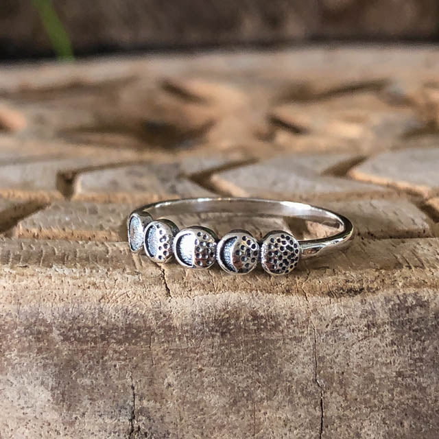 Moon silver online ring