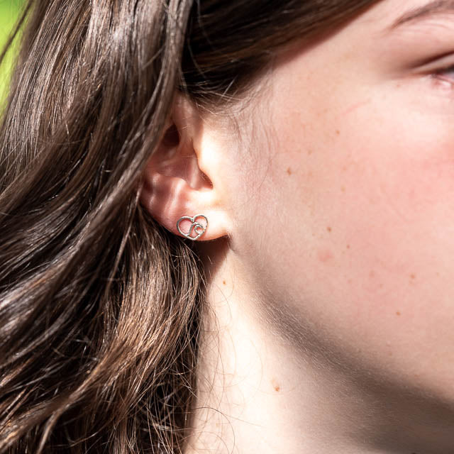 Silver Heart Surf Studs