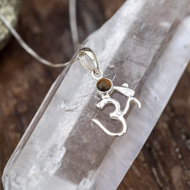 Om Tigers Eye Necklace
