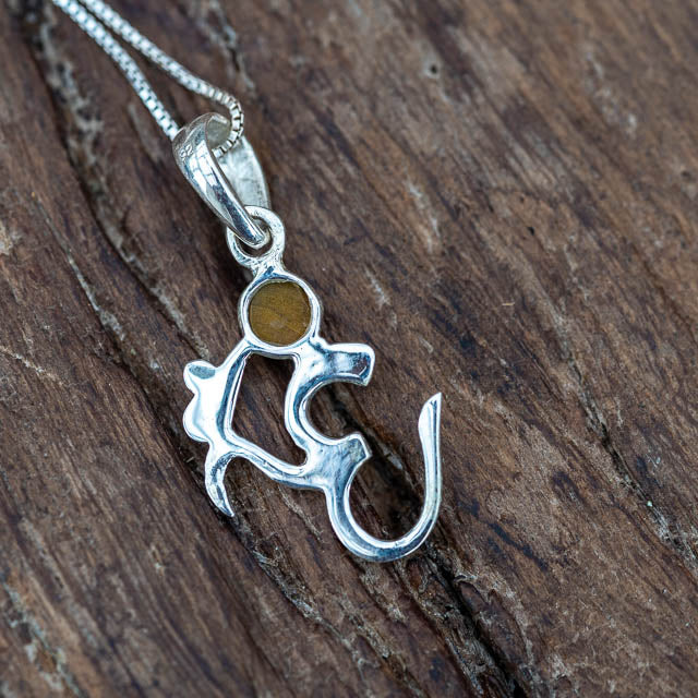 Om Tigers Eye Necklace