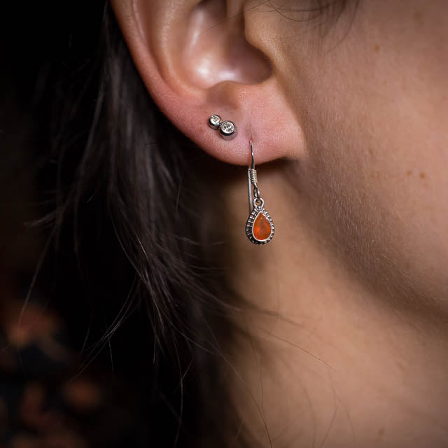Pear Cut Carnelian Earrings