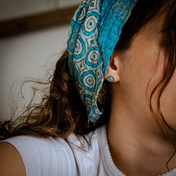 Oval Turquoise Studs