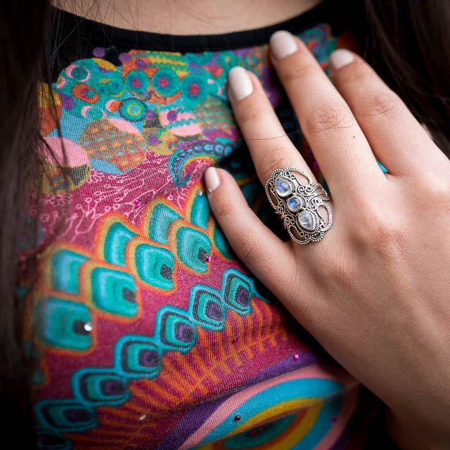 Indie Moonstone Ring